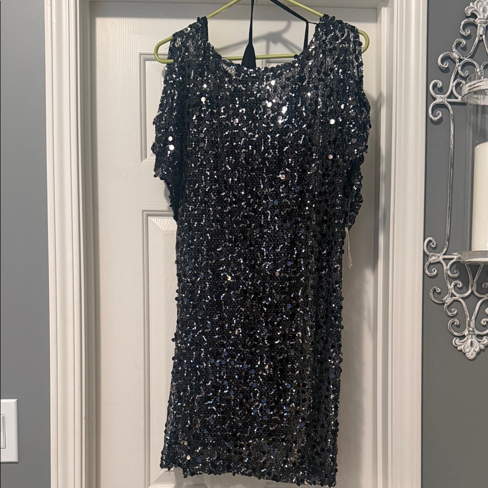 NWT Teeze Me Black Sequin Dress